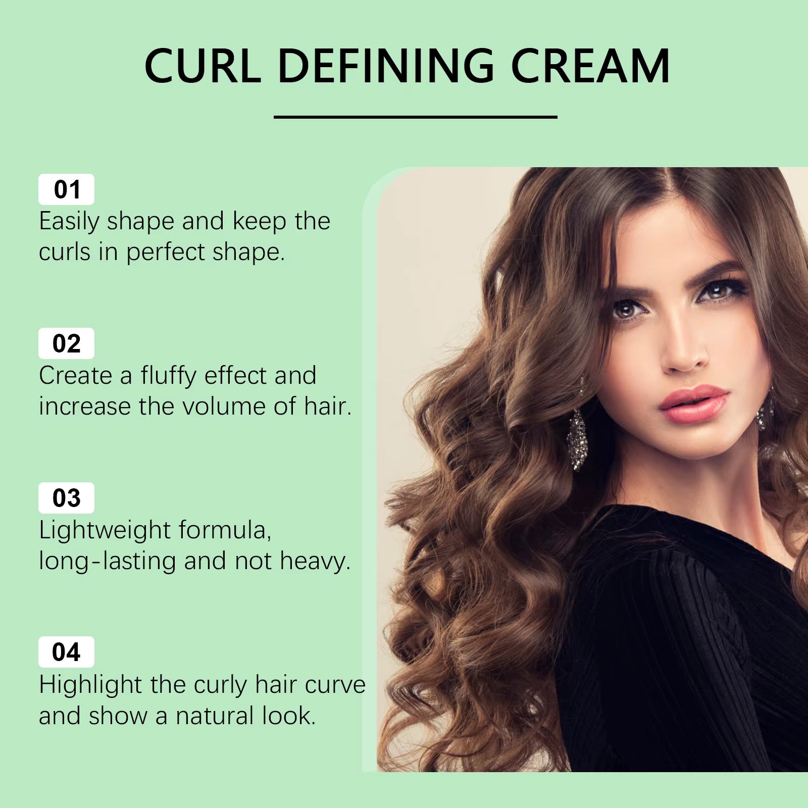 Rosemary Curly Hair Elastin Improve Hair Brightness Smooth Frizzy Hair Prevent Dryness Moisturize Shape Fluffy Hair Care Product